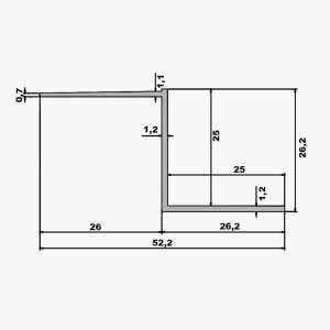 TEMPOLISTEL® B106 Perfil junta oca para placa de gesso BA 25 - Image 2