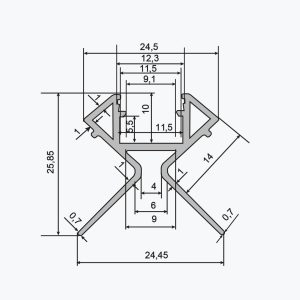 Perfil para LED de cabeça de divisória TEMPOLISTEL® A138 - Image 2
