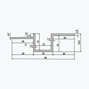 TEMPOLISTEL® B110 Perfil de transição para teto falso de placa de gesso e desmontável - Image 2